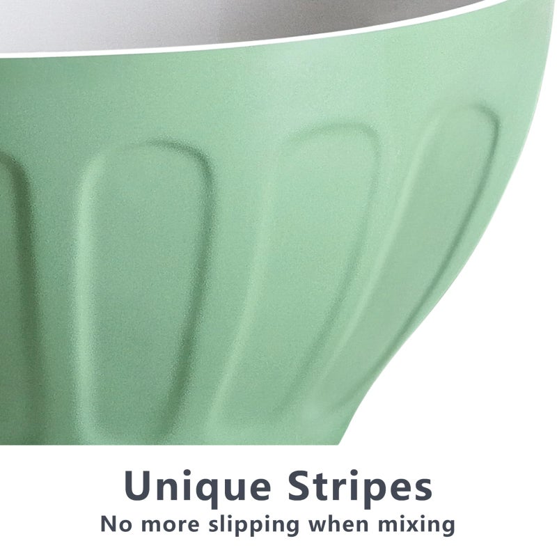 La Reina Lareina Ceramic Mixing Bowls for Kitchen, 3-Piece Large Colorful Serving Bowls, 3.13/1.68/1.18 Qt Deep Microwaveable Nesting Bowl, Stackable and Functional, Ideal Gift  - Image 4