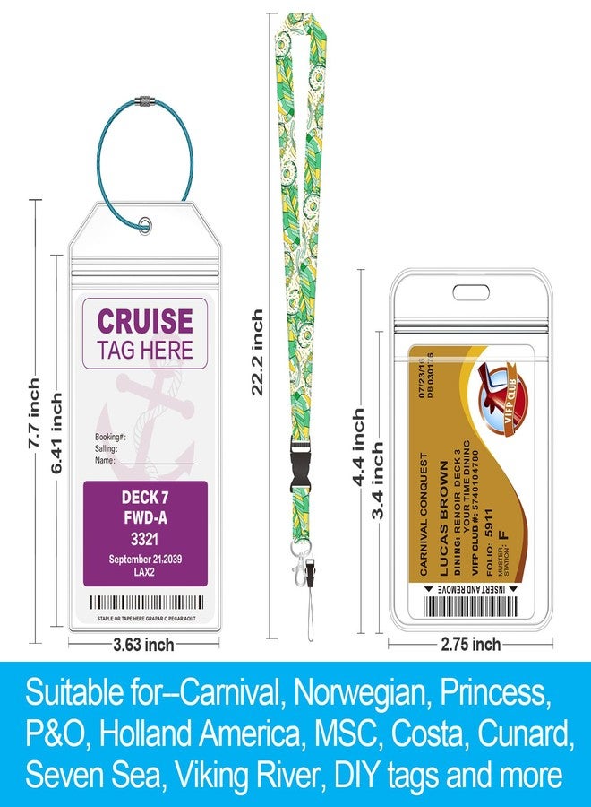 Maloun 4 Pack Cruise Luggage Tag Holder for Carnival, MSC, Costa, NCL & Princess Cruise Ships, 2 Pack Cruise Lanyard and ID Holder Suitable for Cruise Card, Clear Tags Zip Seal Reusable Cruise Trip Essential - Image 2
