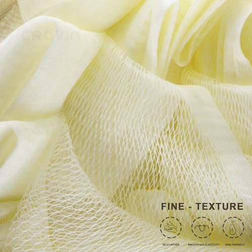 Crovin Bath Puff Shower Sponge - Premium Large 5x7 Exfoliating Pouf Mesh Sponge - 2 Count Loofahs Shower Scrubber for Men and Women-Elastic Hand Strap Body Scrub to Soothe, Cleanse Your Body - Image 2