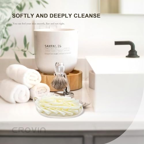 Crovin Bath Puff Shower Sponge - Premium Large 5x7 Exfoliating Pouf Mesh Sponge - 2 Count Loofahs Shower Scrubber for Men and Women-Elastic Hand Strap Body Scrub to Soothe, Cleanse Your Body - Image 5