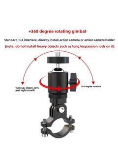 Generic Aluminum Alloy Motorcycle Bicycle Camera Mount Holder GOPRO Action Camera Fixed Seat Recording Instrument Universal Installation-Color:Rear View Mirror Base Installation  - Image 5