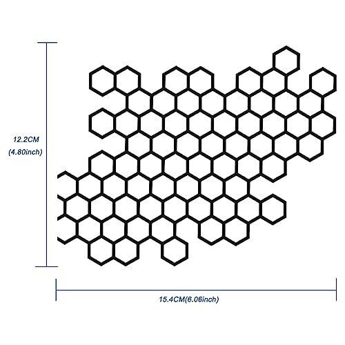 JSCARLIFE Car Hood Sticker, Self-Adhesive Vinyl Graphics Decals for Car/Truck, Universal Car Hood Body Side Rear Window Stickers (Honeycomb Pattern-Black) - Image 2