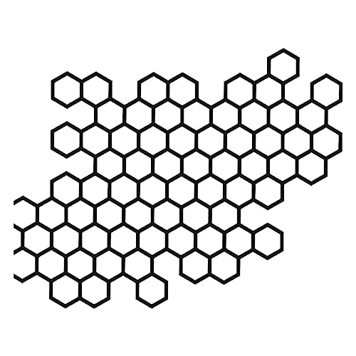 JSCARLIFE Car Hood Sticker, Self-Adhesive Vinyl Graphics Decals for Car/Truck, Universal Car Hood Body Side Rear Window Stickers (Honeycomb Pattern-Black) - Image 1