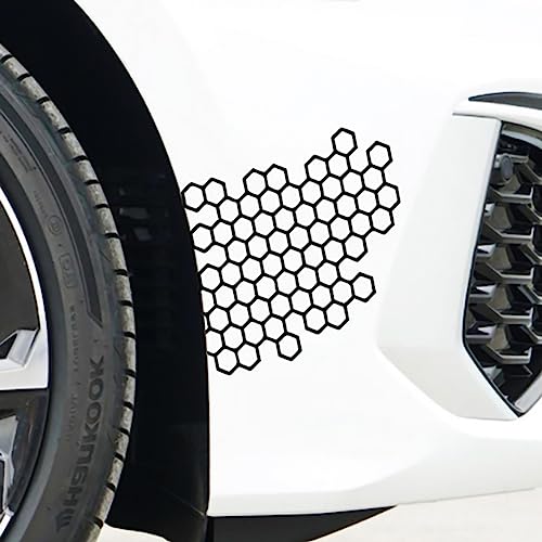JSCARLIFE Car Hood Sticker, Self-Adhesive Vinyl Graphics Decals for Car/Truck, Universal Car Hood Body Side Rear Window Stickers (Honeycomb Pattern-Black) - Image 5