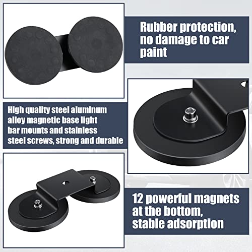 Shimeyao 2 Pcs Magnetic Base Light Bar Mounts Magnetic LED Light Bar Work Universal Magnet Mount Holder with Rubber Pad for SUV Off Road Truck Lamp Fog - Image 4