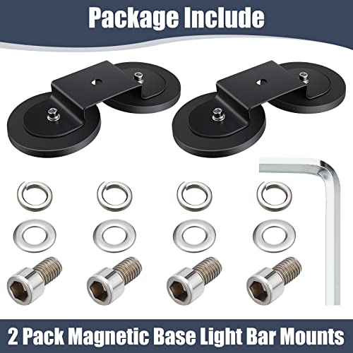 Shimeyao 2 Pcs Magnetic Base Light Bar Mounts Magnetic LED Light Bar Work Universal Magnet Mount Holder with Rubber Pad for SUV Off Road Truck Lamp Fog - Image 2