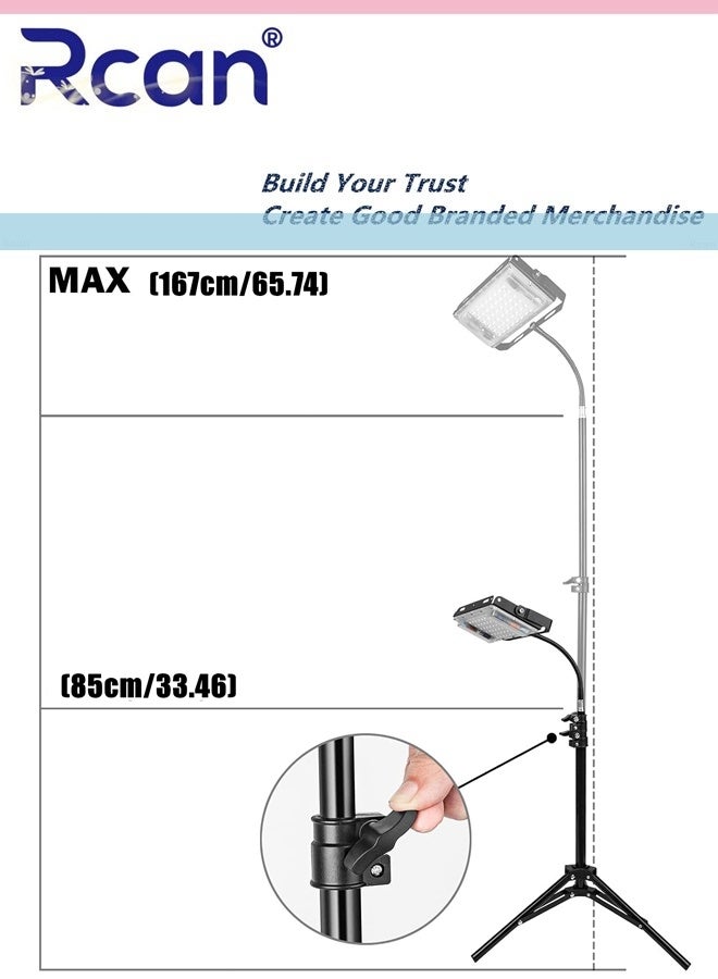 Rcan Grow Light with Stand Full Spectrum LED Floor Plant Light Plants Grow Lamp with On/Off Switch Adjustable Tripod Stand for Indoor  Various Plants Growth Adjustable Tripod Stand  - Image 3