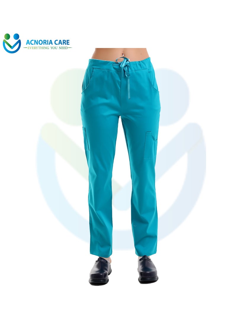 ACNORIA CARE Women's Medical Scrubs Consisting Of Two Pieces A Blouse And Pants 95% Cotton 5% Lycra  Blue Color - Size M - From Acnoria Care - Image 5
