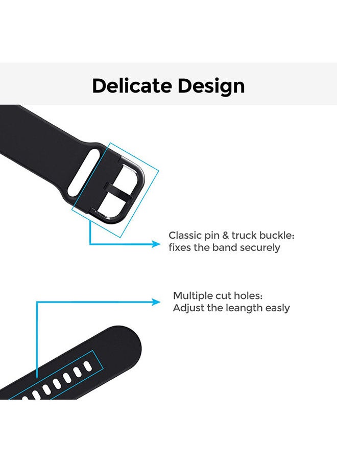 O Ozone Silicone Bands For Samsung Galaxy Watch 7 6 5 4 FE 40mm 44mm 45mm/Galaxy Watch 6 4 Classic 43mm 47mm 42mm 46mm   Sport Strap Women Men (Black)  - Image 5