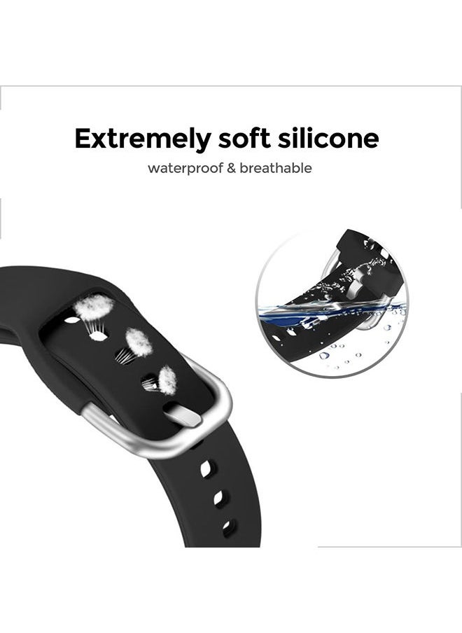 O Ozone Silicone Bands For Samsung Galaxy Watch 7 6 5 4 FE 40mm 44mm 45mm/Galaxy Watch 6 4 Classic 43mm 47mm 42mm 46mm   Sport Strap Women Men (Black)  - Image 4