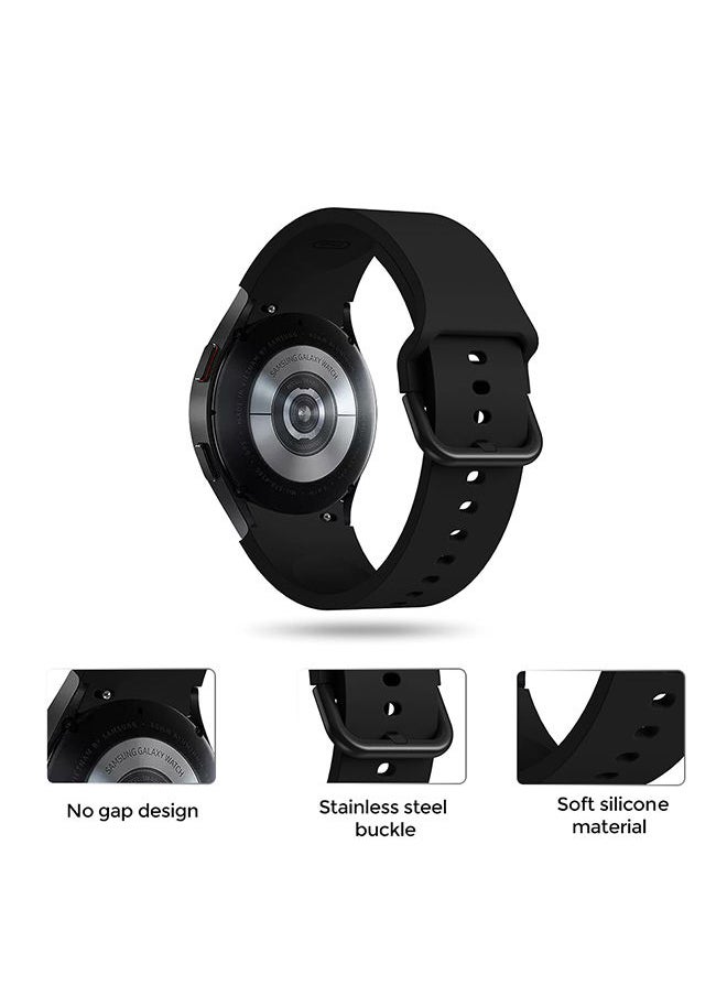 O Ozone Silicone Bands For Samsung Galaxy Watch 7 6 5 4 FE 40mm 44mm 45mm/Galaxy Watch 6 4 Classic 43mm 47mm 42mm 46mm   Sport Strap Women Men (Black)  - Image 3