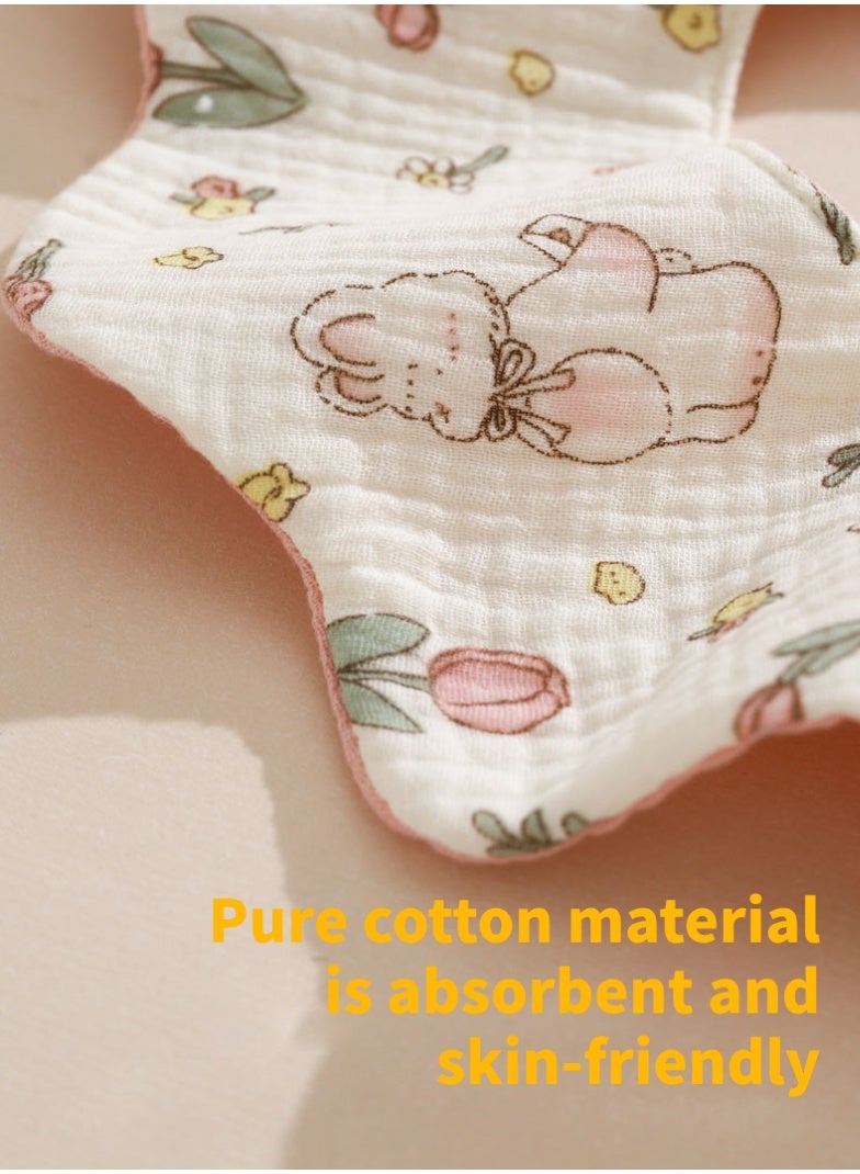Jourvent 5-Pack Flower Baby Bibs for Girls & Boys - 360° Rotatable Muslin Drool Bibs, Ultra Soft & Absorbent Cotton with Waterproof Layer, Stylish Reversible Bandana Bibs for Teething - Image 2