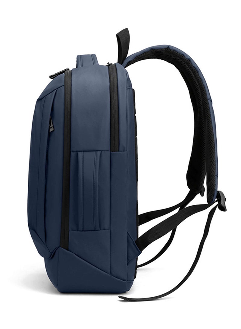 هايك Durable Polyester Backpack Water Resistant Two Way Loader 17-inch Daypack with Built in USB Port for Men and Women, HK2104- Blue - Image 3