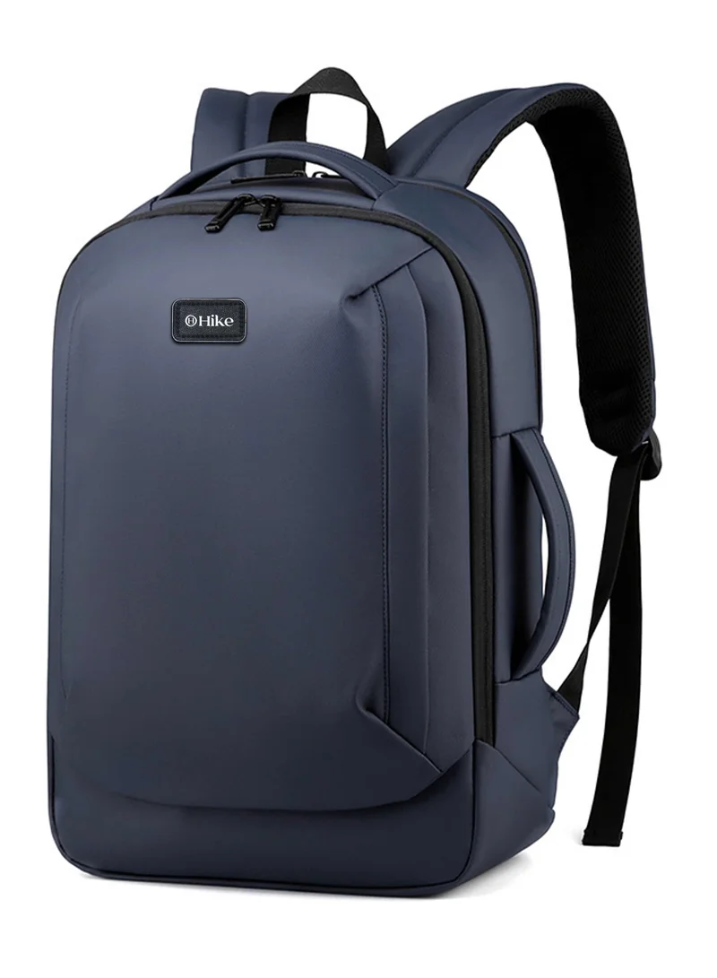 هايك Durable Polyester Backpack Water Resistant Two Way Loader 17-inch Daypack with Built in USB Port for Men and Women, HK2104- Blue