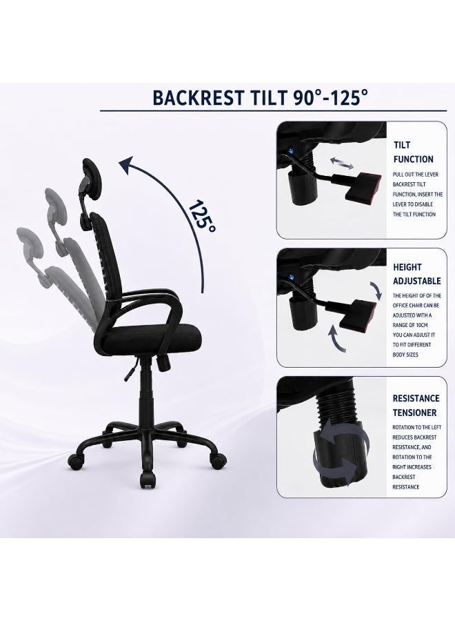 Rama Office Furniture Rama Home Office chair desk chair, Mesh Chair with Headrest Red (With Headrest, Red,white frame) - Image 4