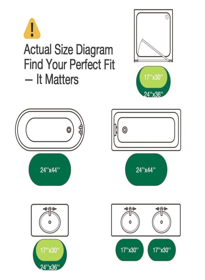 LUMI White Bath Mat Oval Bathroom Rug, 24x36 Non Slip Washable Bathroom Mats, Soft Absorbent Bath Rugs with Quick Dry Microfiber for Shower Floor, White and Beige - Image 2