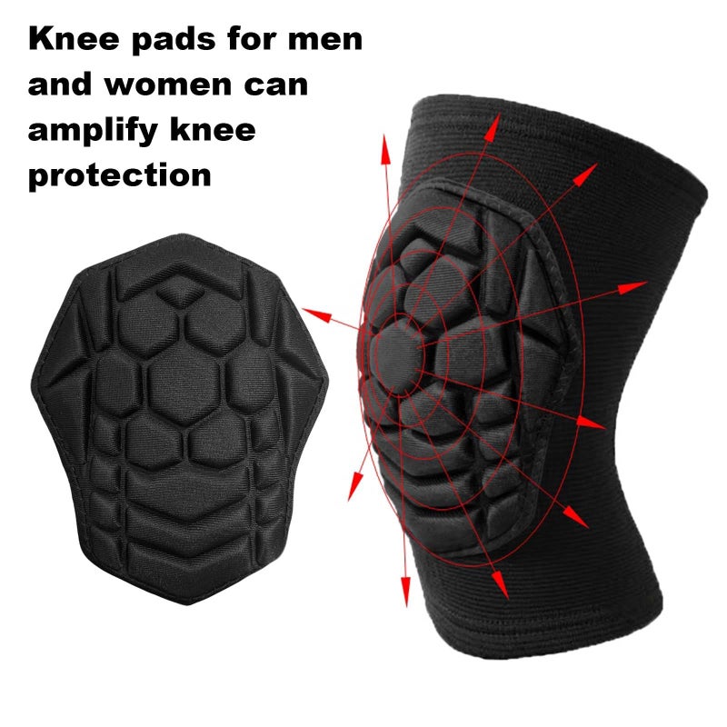 JYBTAA Men Women Knee Pads for Wrestling Volleyball Soccer, Flexible Lightweight Kneepads with Comfortable Foam Padding for Pole Dance Yoga Mountain Bike Skateboard, Youth Knee Pad for Sports & Work, Black M - Image 2