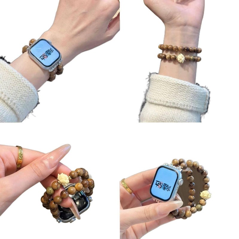 GLX سوار ساعة ذكية سوار راتنج متوافق مع Apple Watch بملاءمة قابلة للتعديل وحزام بديل للاستخدام اليومي باللون أخضر قابل للتعديل باللون الأخضر - Image 2
