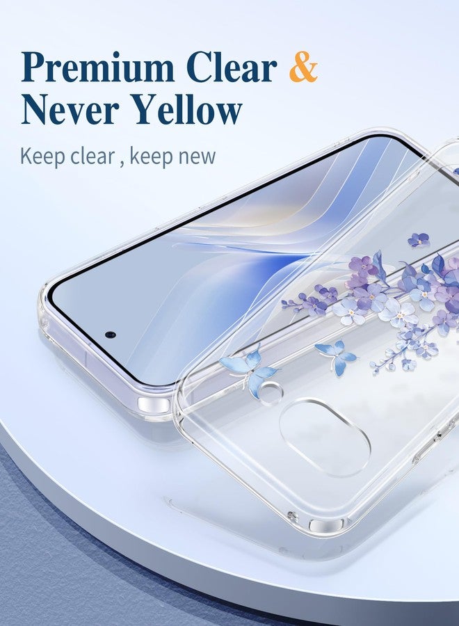 GVIEWIN for Google Pixel 9a Case, [Screen Protector] [Military Grade Protection] Clear Floral Slim Shockproof Protective Women Phone Case Cover for Pixel 9a (Syringa/Purple) - Image 3