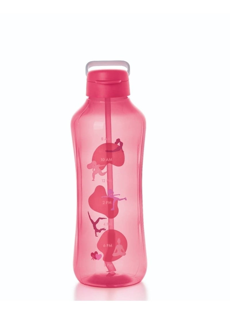 Tupperware Aquavibe Bottle 2L (Pink) with Straw – Leak-Proof, BPA-Free Plastic, Easy-Sip Flip Lid - Image 1