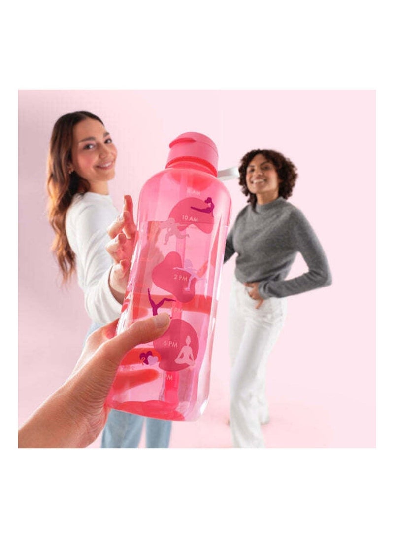 Tupperware Aquavibe Bottle 2L (Pink) with Straw – Leak-Proof, BPA-Free Plastic, Easy-Sip Flip Lid - Image 5