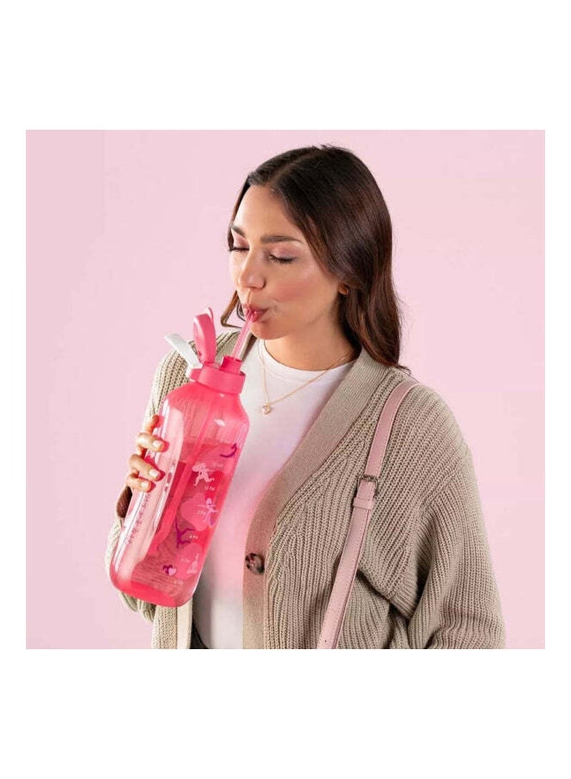 Tupperware Aquavibe Bottle 2L (Pink) with Straw – Leak-Proof, BPA-Free Plastic, Easy-Sip Flip Lid - Image 4
