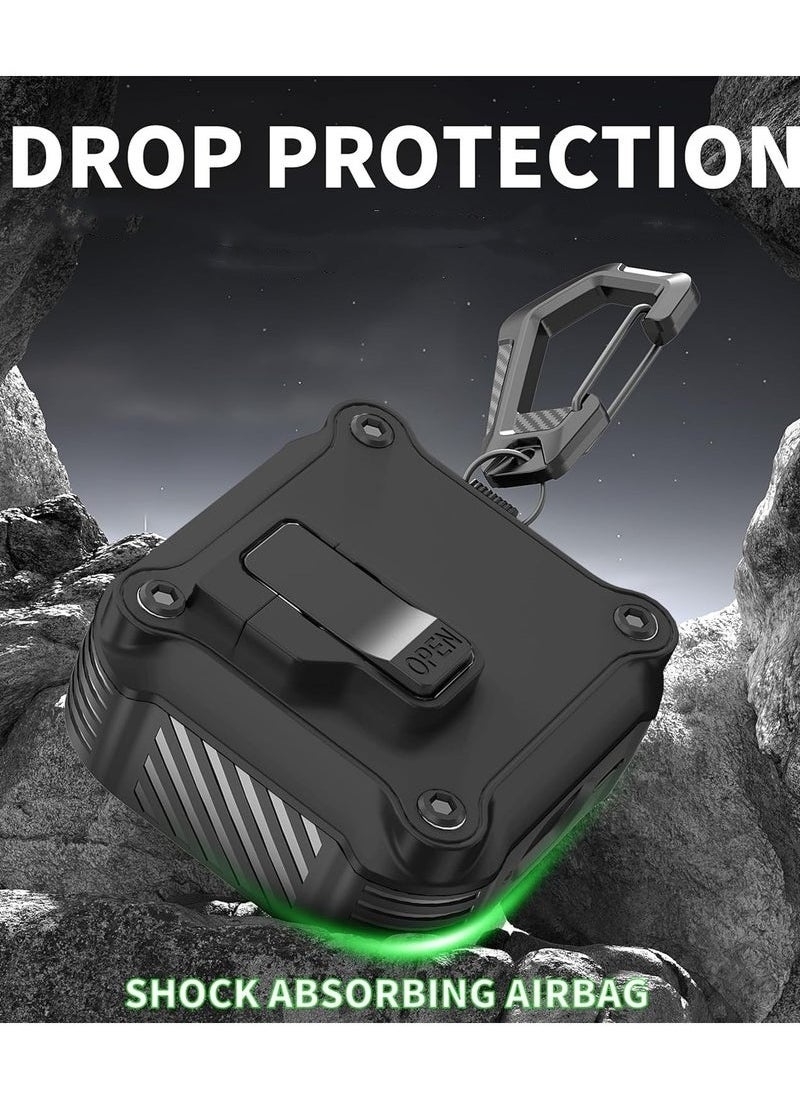 Generic - Airpods 3 2021 Case Cover, AirPods 3rd Generation Case with Cleaning Kit, Hard Shell Rugged Shockproof Cover with Keychain Compatible with Apple Airpods 3rd Generation 2021, Black - Image 1