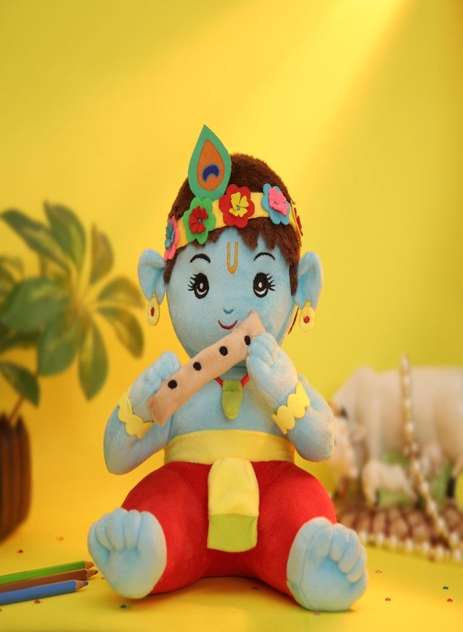 Panda's Box Mantra Chanting Baby Krishna | Interactive Musical Soft Stuffed Plush Toy | Non-Toxic, Safe|Best Birthday Gift for Newborn Kids (Boys, Girls) | Free Colouring Book | Medium 28 CM - Image 4