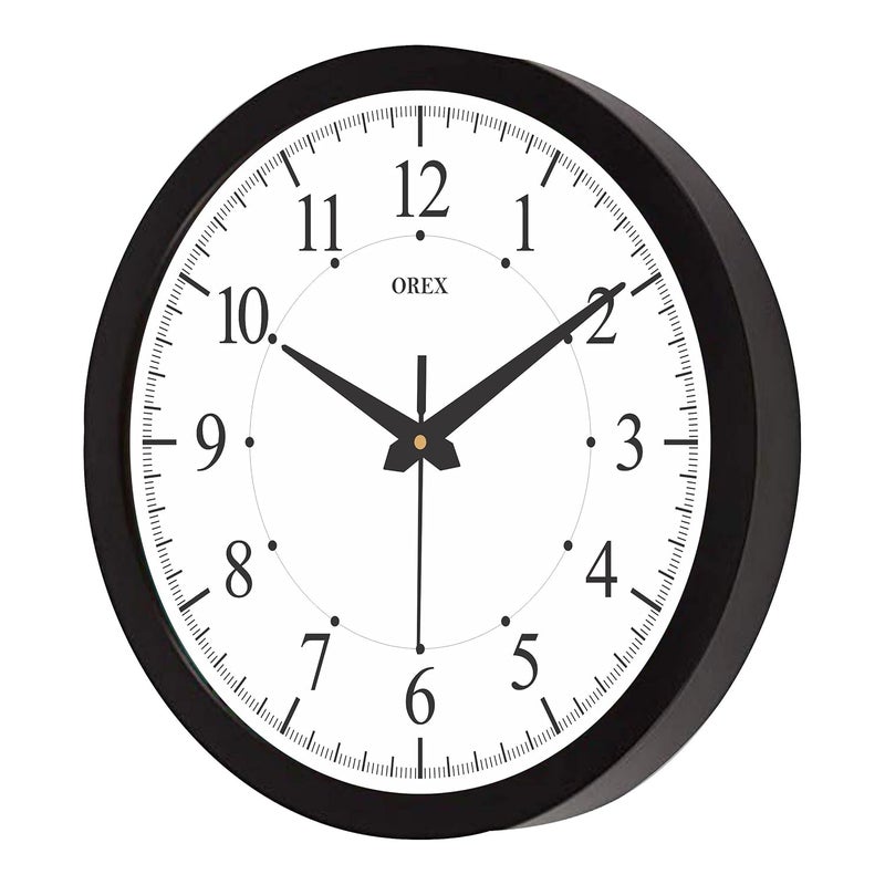 OREX Plastic Stylish Wall Clock For Home/Living Room,Office (Black) - Image 2