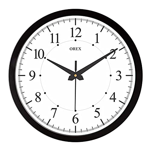 OREX Plastic Stylish Wall Clock For Home/Living Room,Office (Black) - Image 1