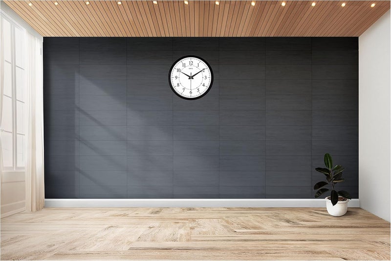 OREX Plastic Stylish Wall Clock For Home/Living Room,Office (Black) - Image 4