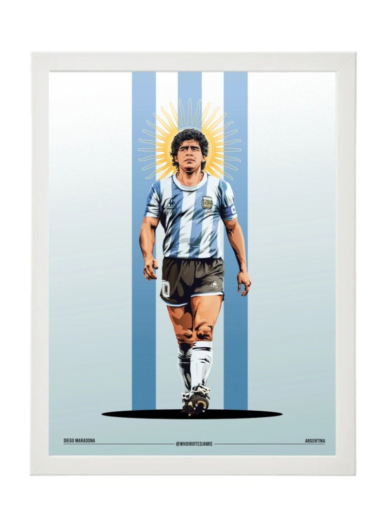 Boomah Accessories Diego Maradona Argentina Poster with Frame 30x40cm 