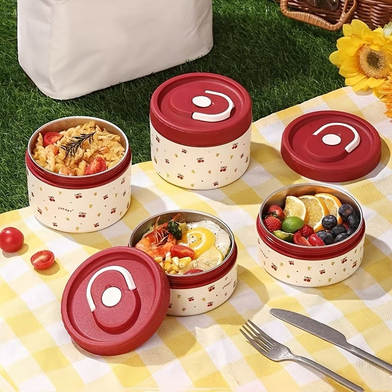 Stainless Steel Lunch Box Set With 2 Lunch Boxes And Insulated Bag - Image 2