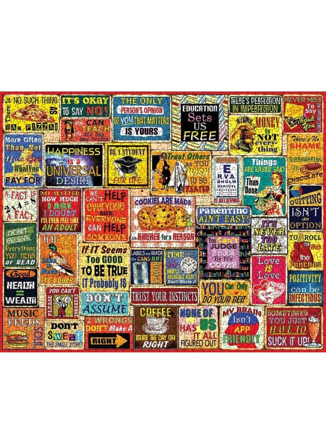 WHITE MOUNTAIN Things I Have Learned Puzzle 1000 Piece Vintage Jigsaw Puzzles for Adults and Families - Image 3