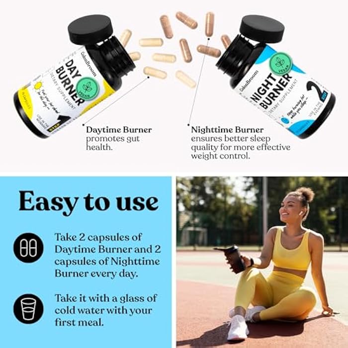 ColonBroom Day & Night Burner Supplements, Pills for Women/Men with Inulin, L-carnitine, Coenzyme Q 10, Grain of Paradise and More, Colon Broom 60 Vegan Capsules Per Container - Image 3