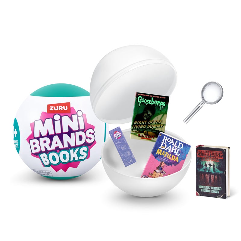 Mini Brands Books Capsule by ZURU Real Miniature Book Brands Collectible Toy, Capsules of 5 Mystery Miniature Books with Real readable Pages and Accessories for Kids, Teens, Adults (Single Capsule) - Image 1