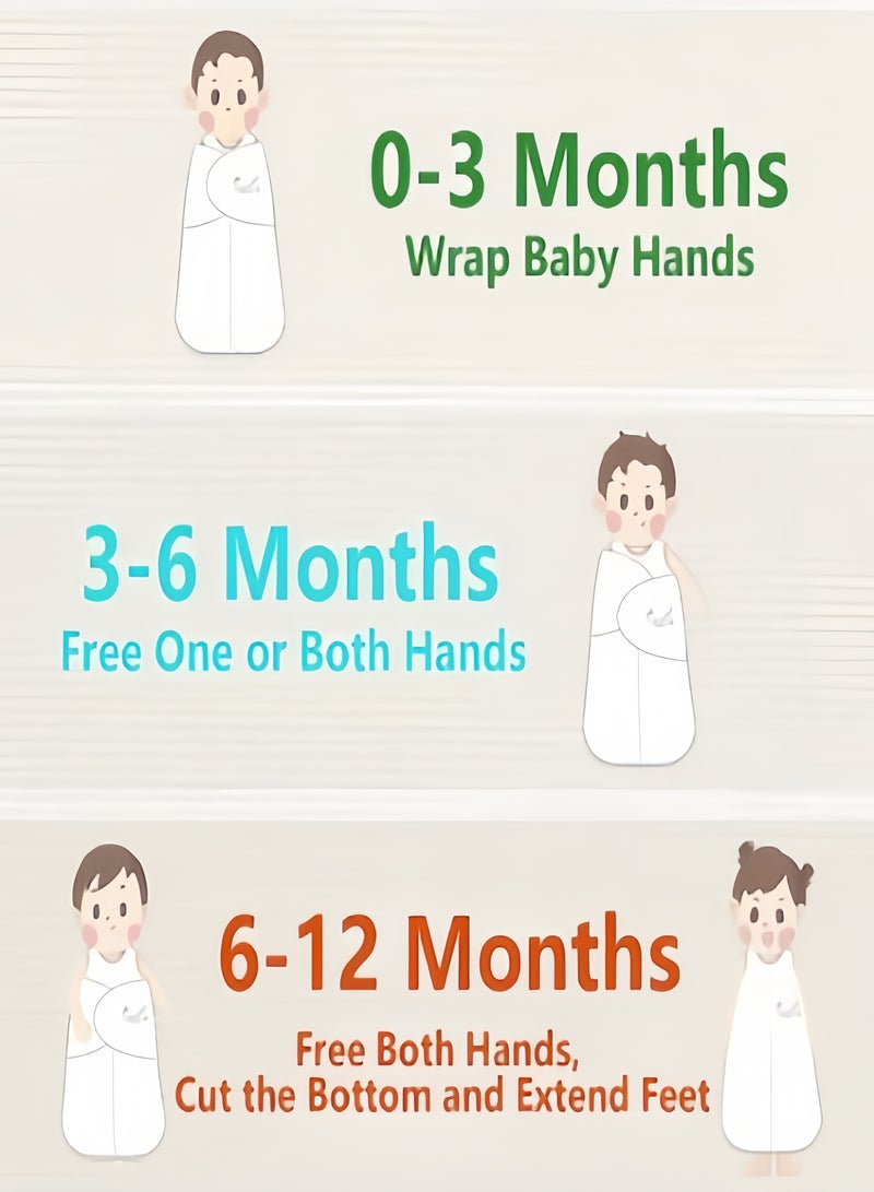 كيفن لفافة قماط قطنية جيدة التهوية بنسبة 100% مع اجنحة قابلة للتعديل لحديثي الولادة من الجنسين حتى 0-12 اشهر - Image 5