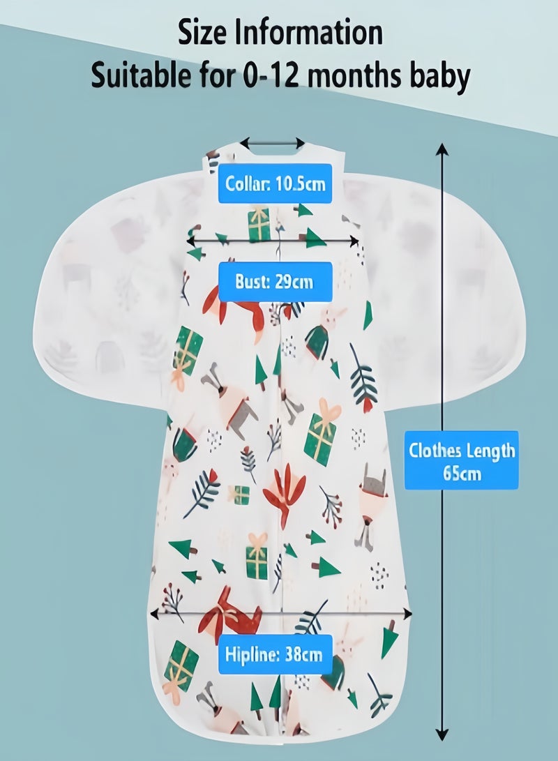 كيفن لفافة قماط قطنية جيدة التهوية بنسبة 100% مع اجنحة قابلة للتعديل لحديثي الولادة من الجنسين حتى 0-12 اشهر - Image 2