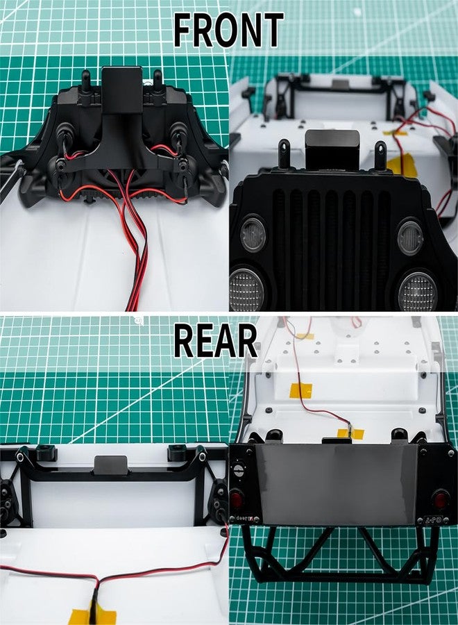 RCLIONS حامل هيكل أمامي وخلفي من الألومنيوم من RCLIONS لسيارة الزحف AXIAL SCX10-III AXI03008 CJ-7 RC بمقياس 1/10، قطع غيار وإكسسوارات - Image 2