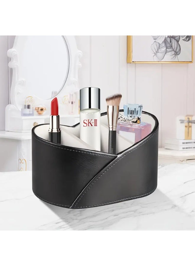 Modern Faux Leather Remote Control Holder with 3 Compartments - Organizer for Living Room, Bedroom, or Office - Image 4