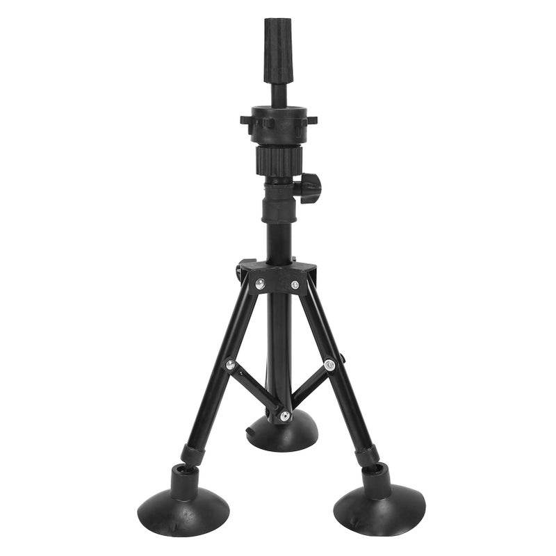 Metal Mannequin Head Stand Adjustable Hairdressing Training Head Tripod AccessoryBlack - Image 3