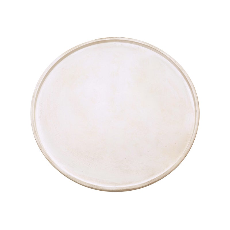 DN DECONATION White Wood Tray, 14.76â€œ Decorative Tray for Coffee Table, Decorative Round Trays for Dining Room, Living Room, Farmhouse Decor - Image 1