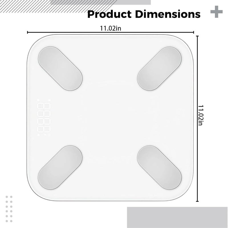LCD Display Digital Body Fat Scale, Rechargeable 11 in Tempered Glass Bathroom Weighing Scale, Accurate Readings - Image 5