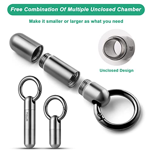 TISUR Small Keychain Pill Holder, Titanium Pill Case Waterproof Pill Fob for Travel Purse Pocket Pill Container Box,Small Pill Organizer - Image 2