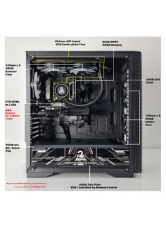 2 FAR ROBOTICS Liquid Cooled ARGB Gaming PC, Intel i7-14700F, AMD Radeon 7700XT, 32GB DDR5, 2TB NVME M.2 SSD, 750Watts PSU, Windows 11 pro, 1 Year Warranty  - Image 3