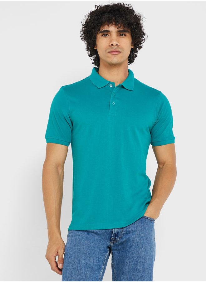 Seventy Five Basics Essential Pique Polo Shirt  - Image 1