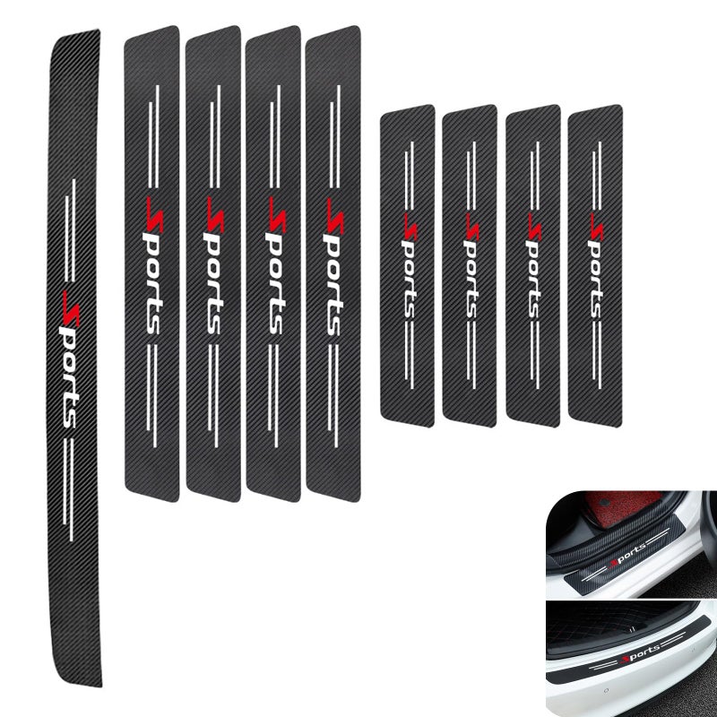 Hugwits 9 PCS Car Door Sill Protector Rear Bumper Protector Sport Carbon Fiber Car Corner Protective Trim SelfAdhesive Door Edge Protective Trim Universal for Most Cars - Image 3