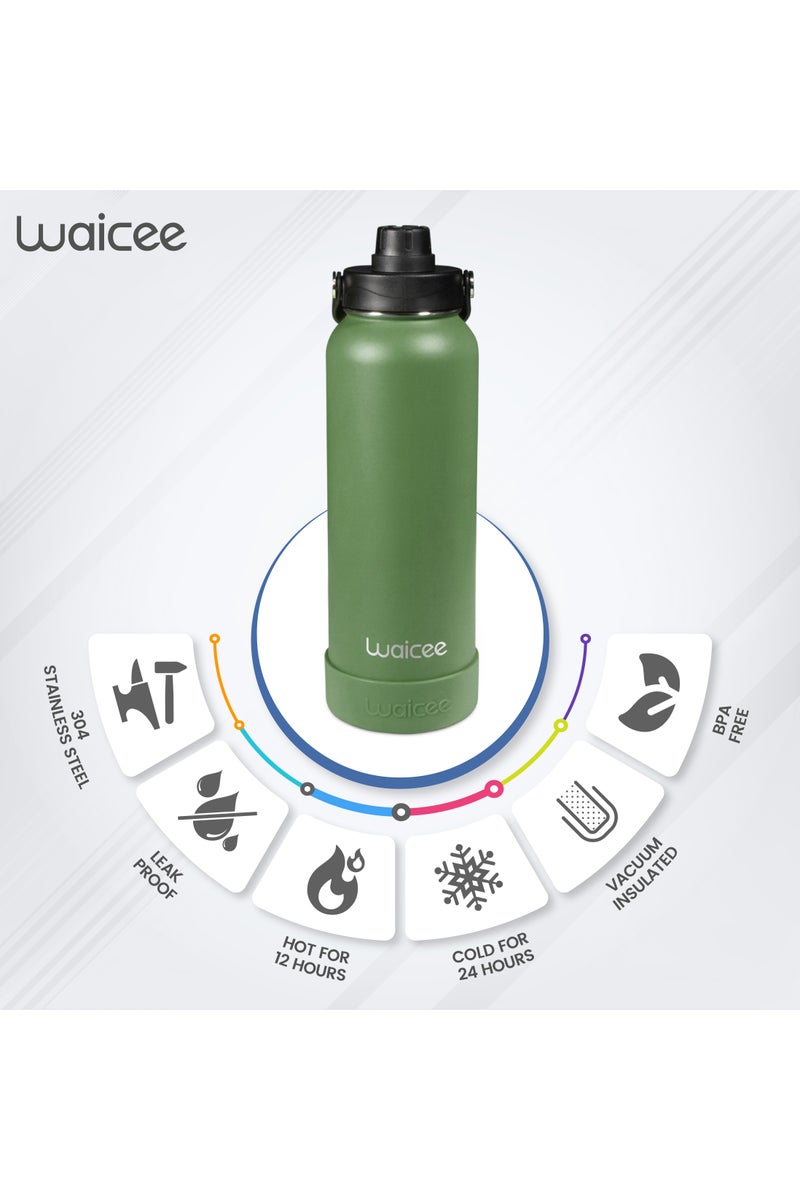 WAICEE Army green Reusable Bottle – 40oz / 1200ml - Image 3
