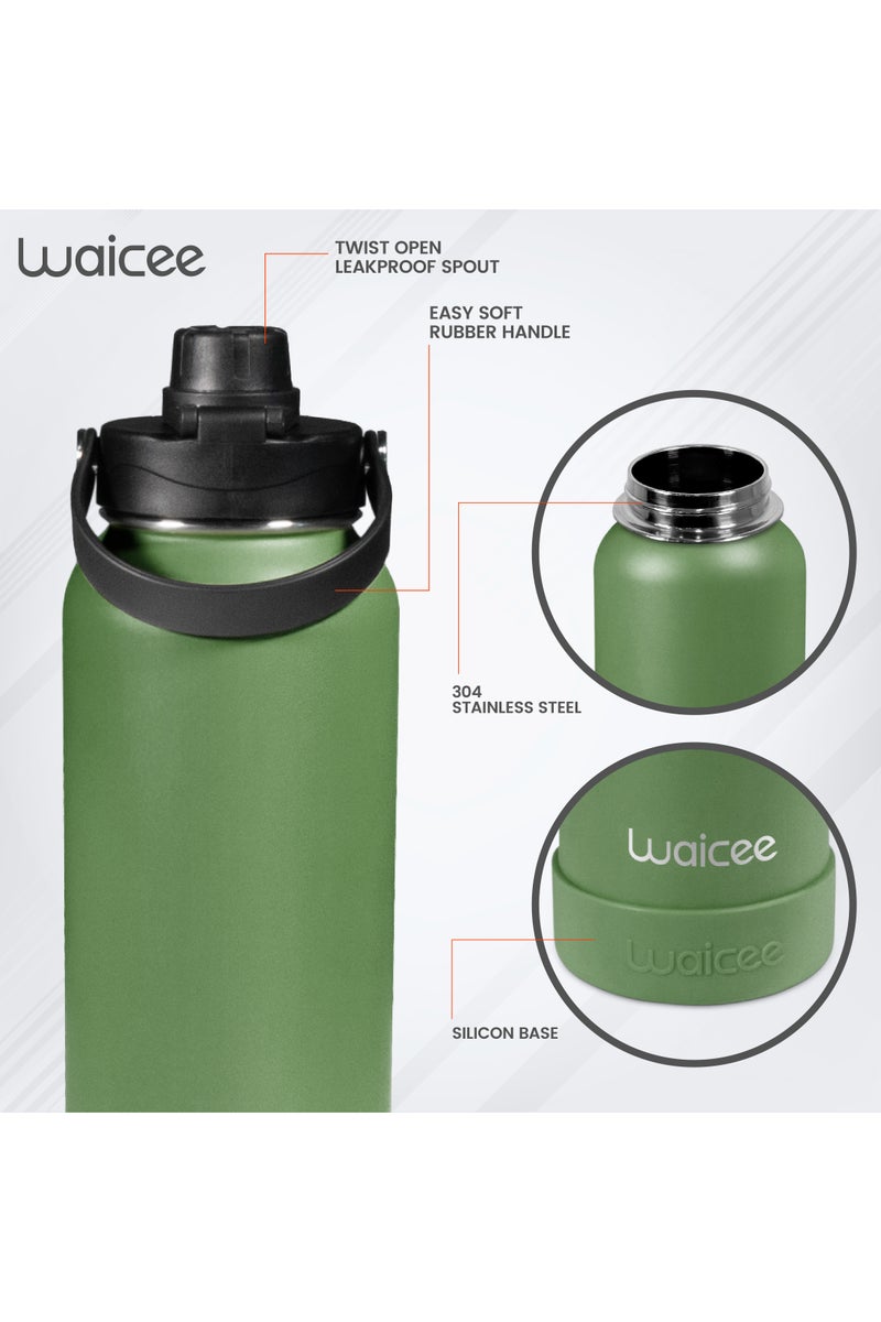 WAICEE Army green Reusable Bottle – 40oz / 1200ml - Image 5