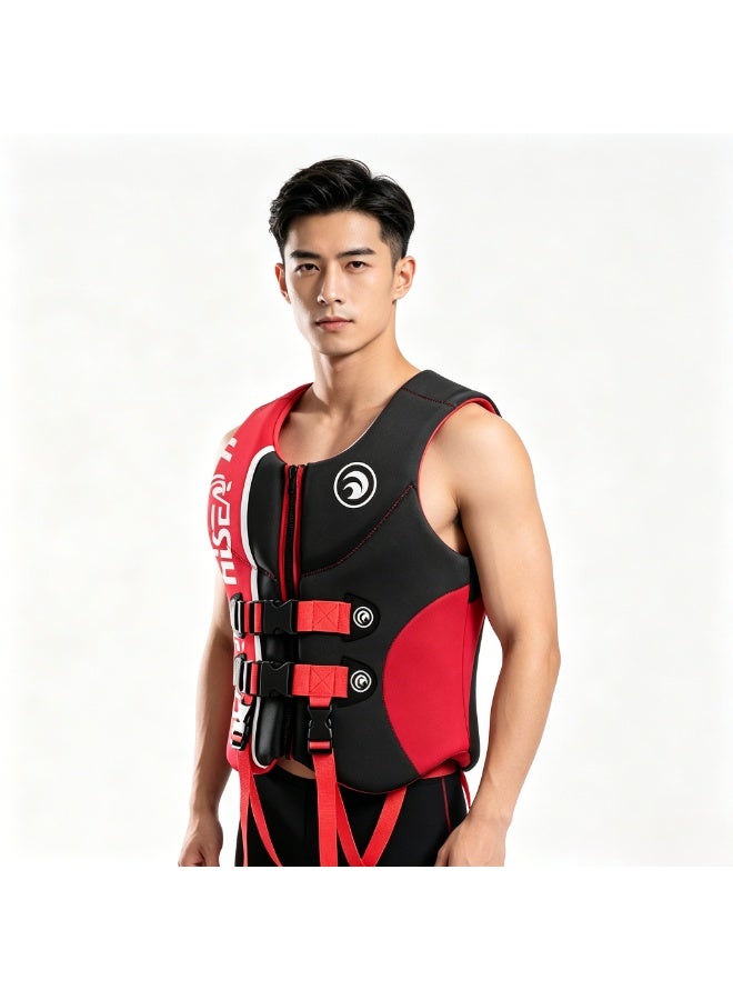 Hisea Water Sports Vest Life Jacket Black And Red - Image 2